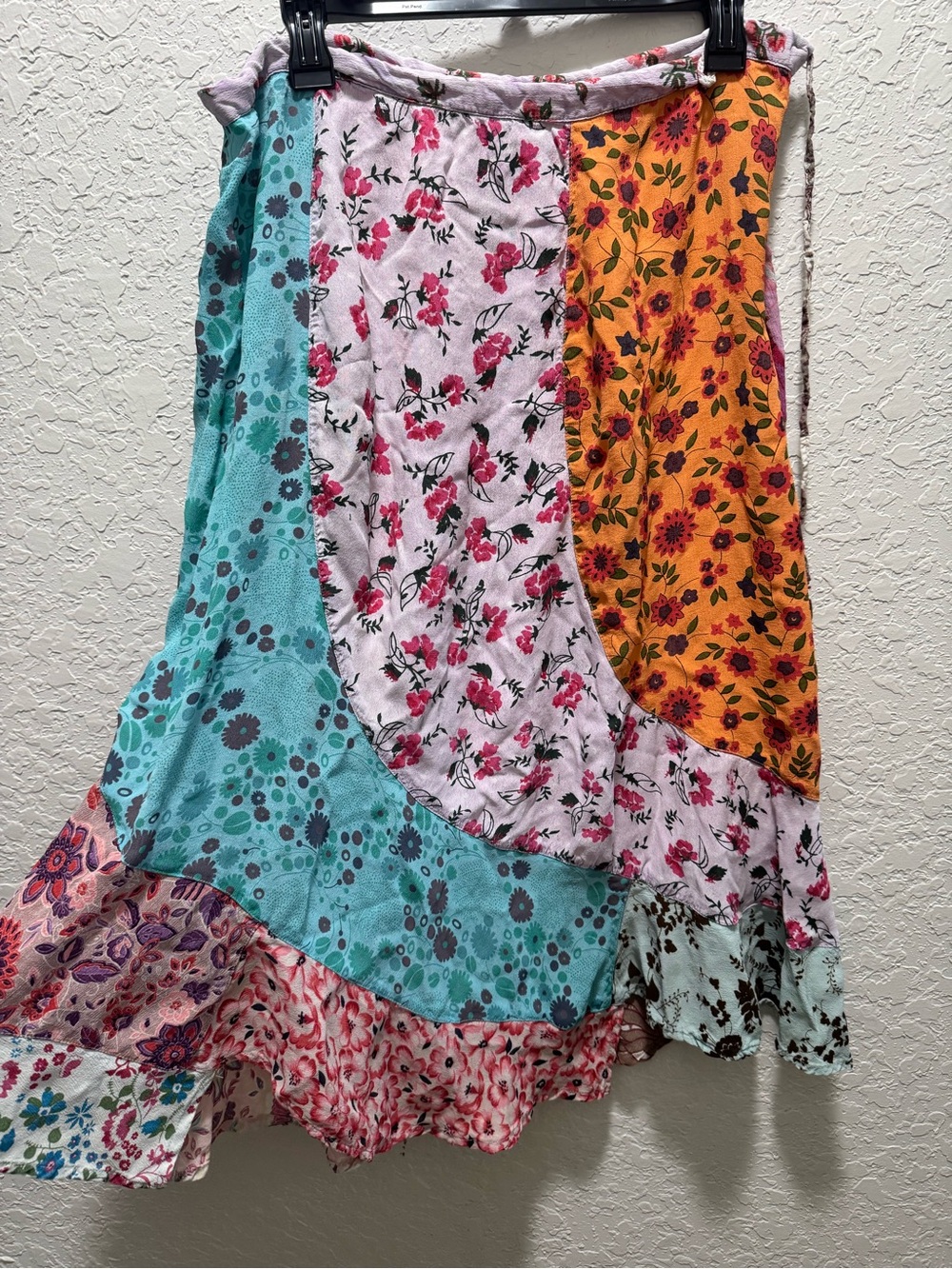 Sacred Threads Patchwork Floral Maxi Skirt - Multicolor